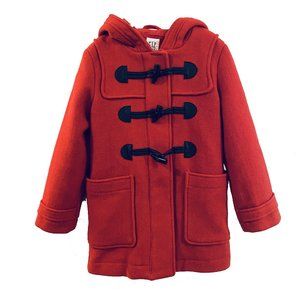 Size S (6-7) Gap Kids Wool Mix Toggle Hooded Coat Red